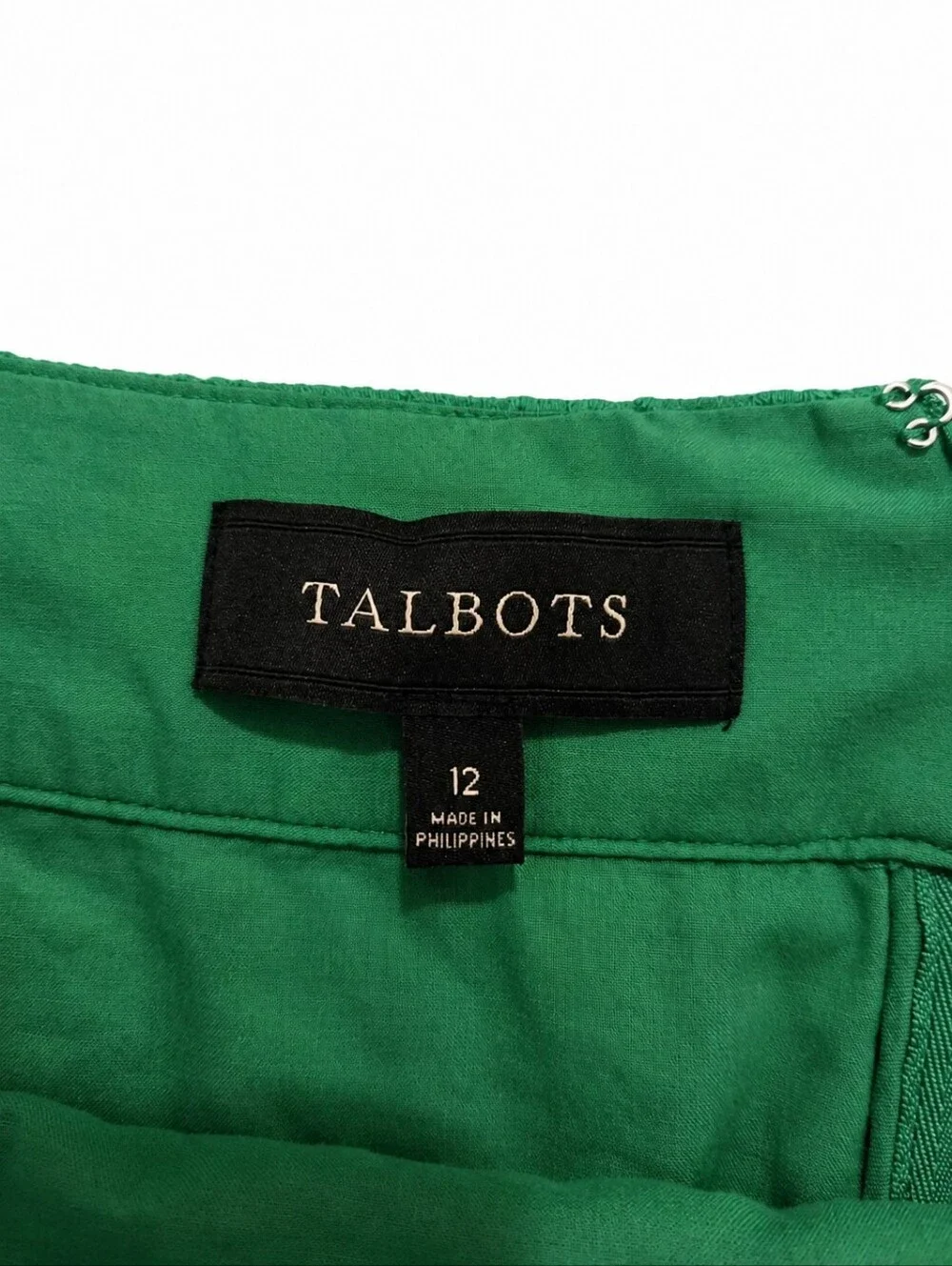 Talbots Green Eyelet Pencil Skirt Women's Size 12 Lined Knee Length Classic Care